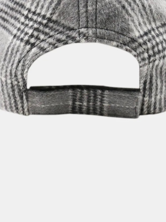 Plaid Cotton Baseball Cap -