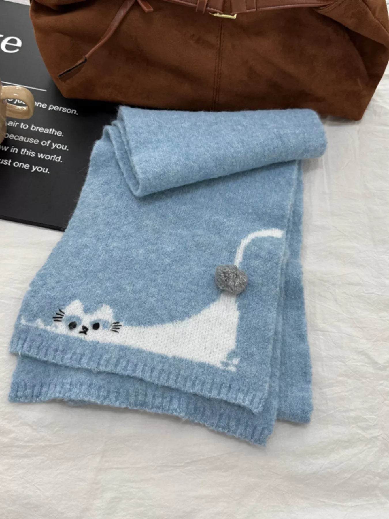 Cute Cat Knitted Scarf -