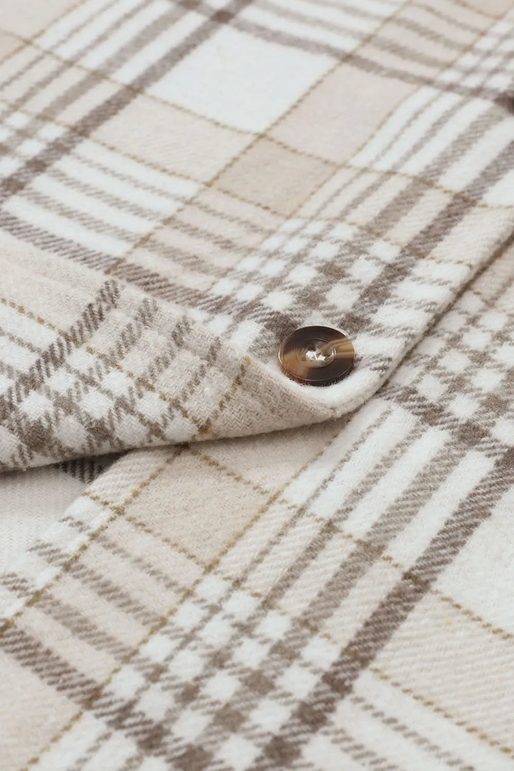 Plaid Removable Hood Button Up Shacket -