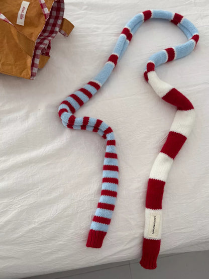 Striped Knitted Warm Scarf -