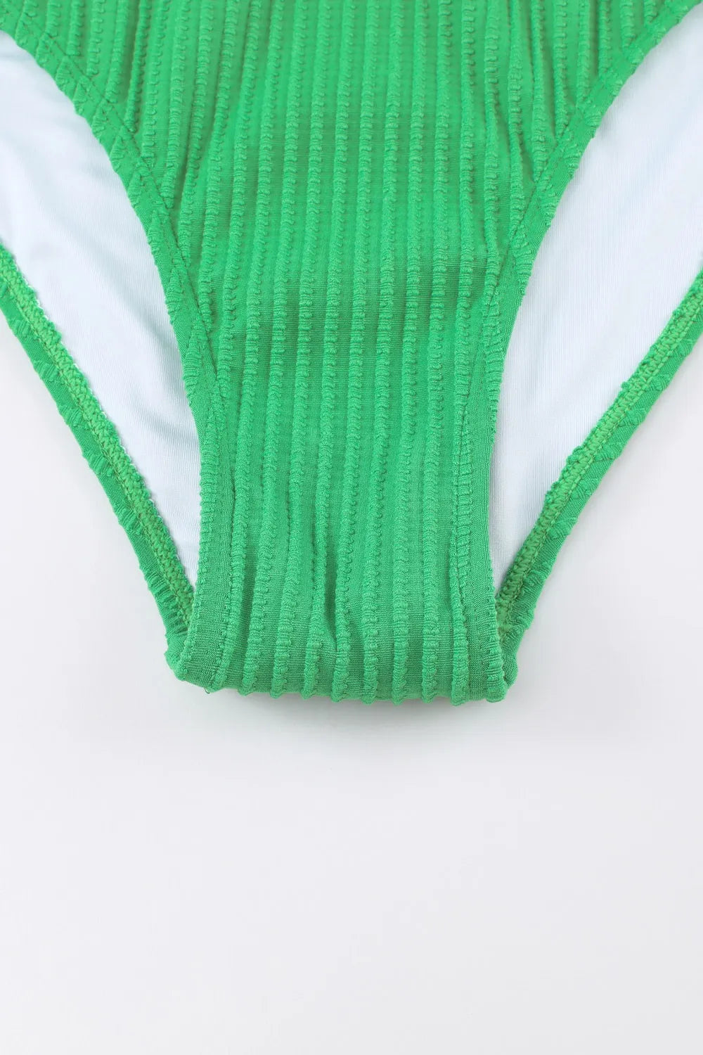 Textured Bikini High Waist Swimsuit Set -