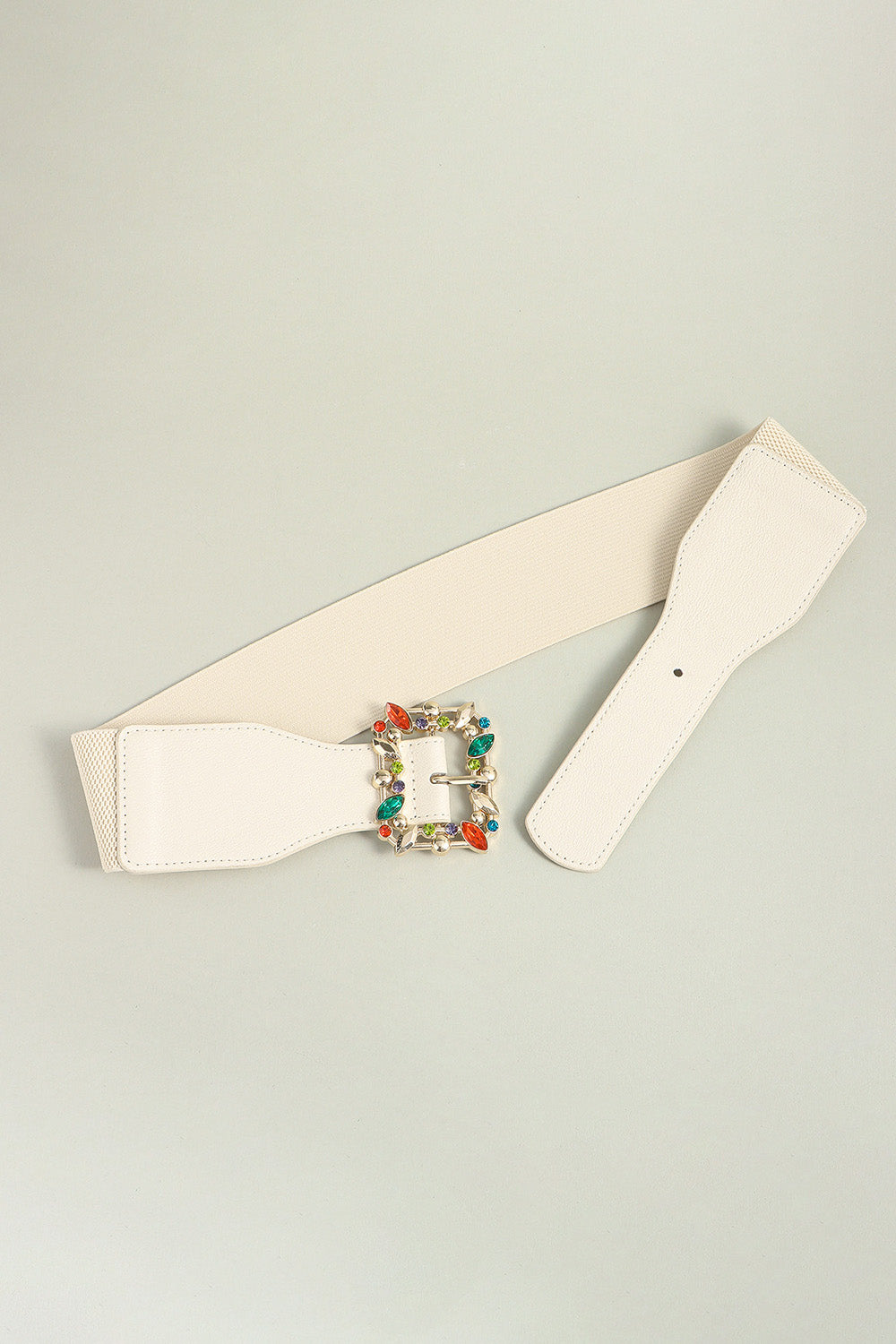 Multicolored Leaf Buckle Elastic Belt -