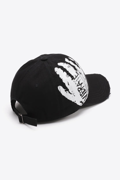 Graphic Distressed Adjustable Baseball Cap -