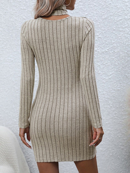 Long Sleeve Ribbed Sweater Dress | AdoreStarr
