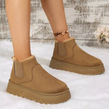 Round Toe Platform Ankle Boots -