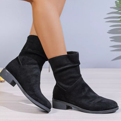 Point Toe Block Heels Boots -