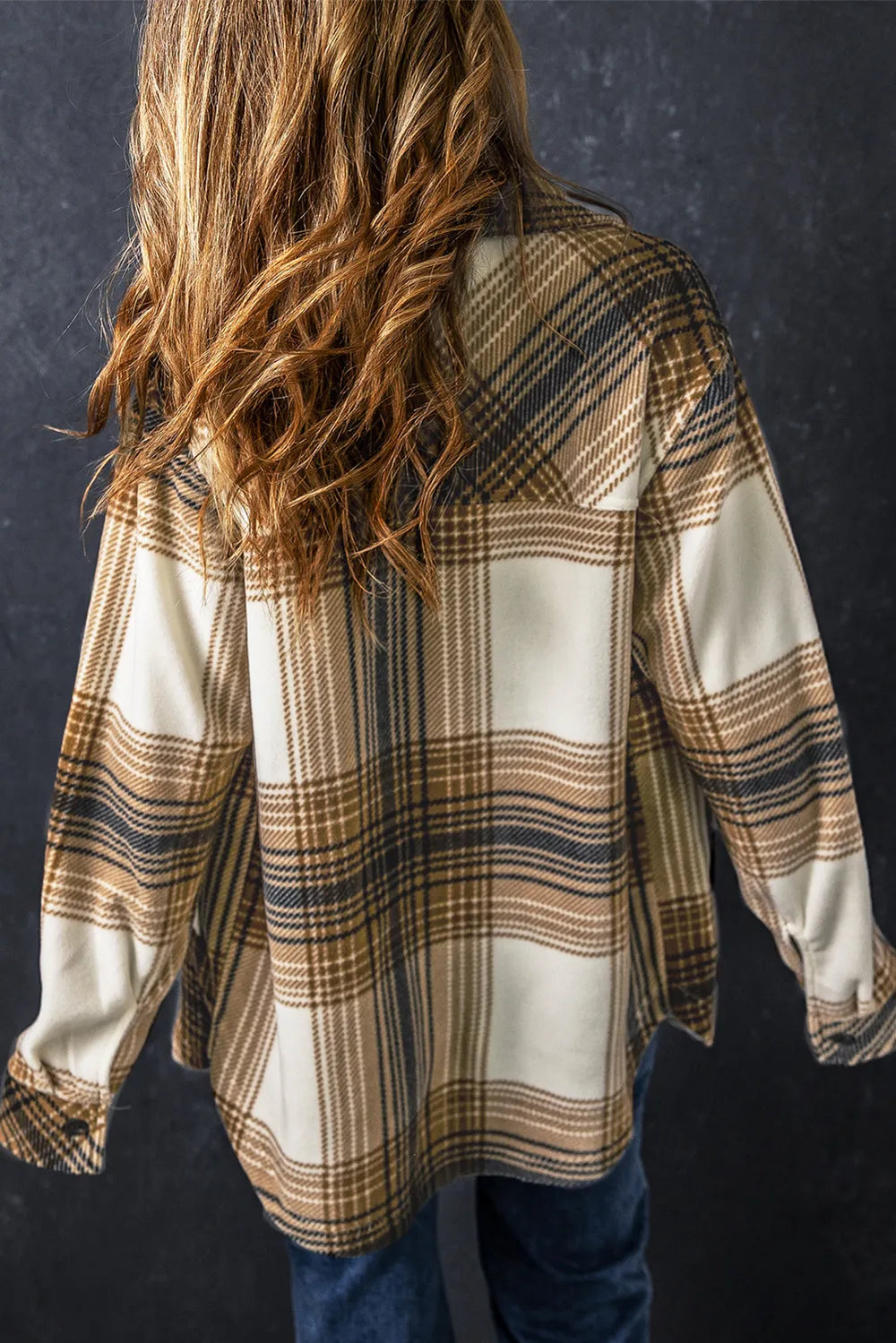 Plaid Button Up Long Sleeve Shacket -