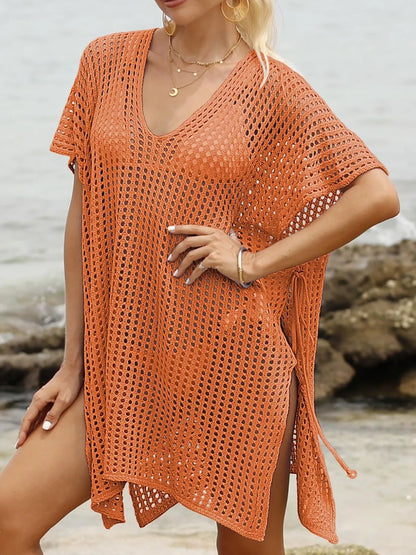 Side Tied V-Neck Cover-Up -