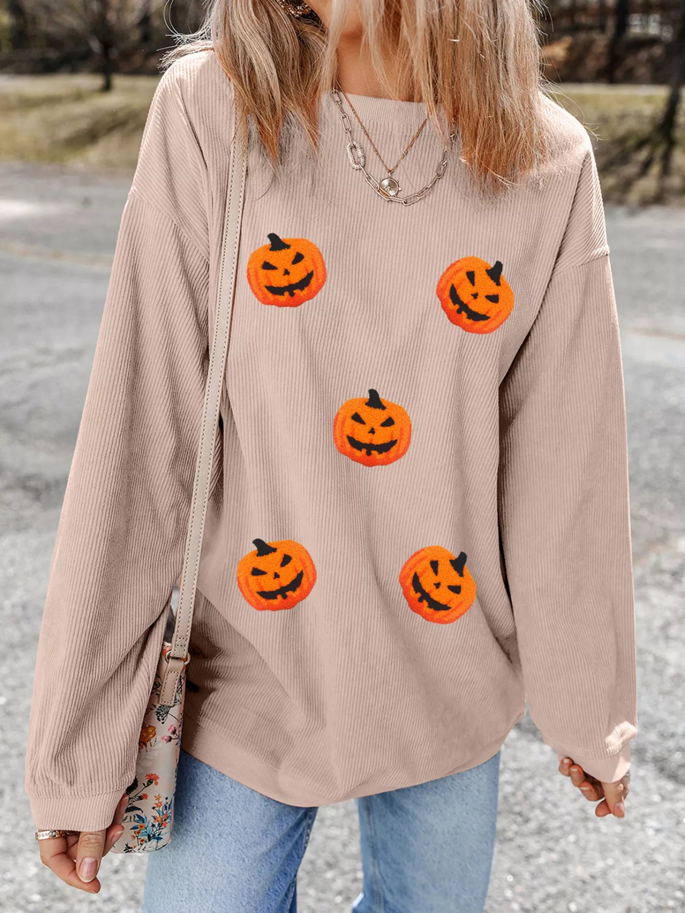 Pumpkin Drop Shoulder Sweatshirt -