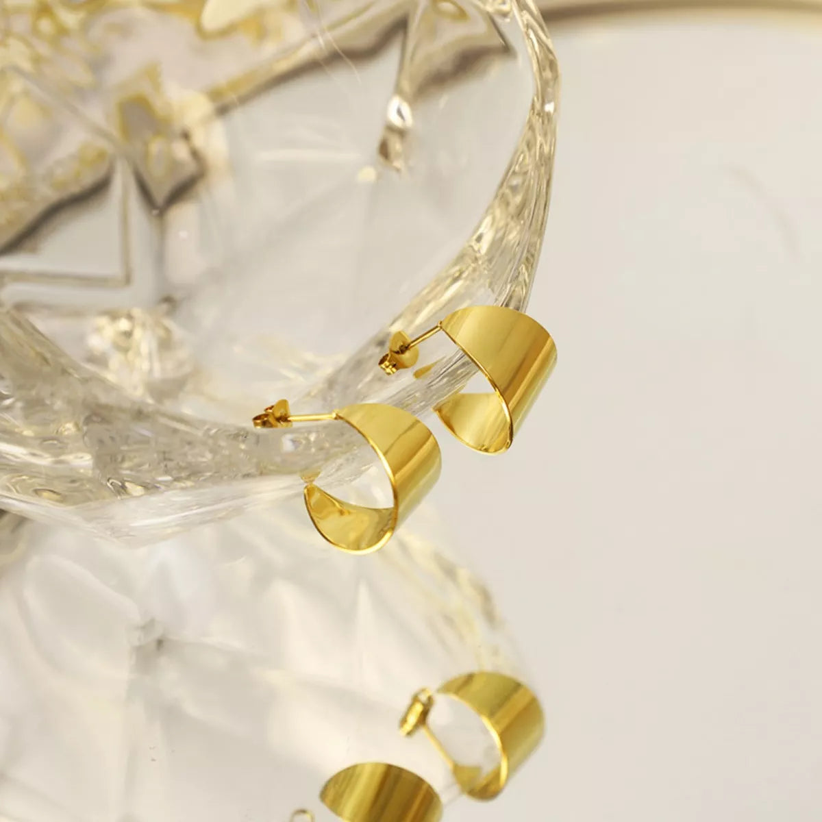 18K Gold-Plated Stud Earrings -