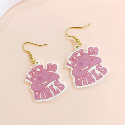 Cowgirl Hat Dangle Earrings -
