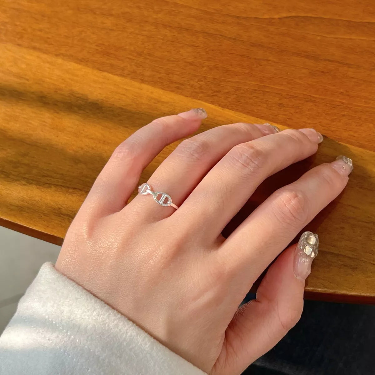 Sterling Silver Geometric Ring -
