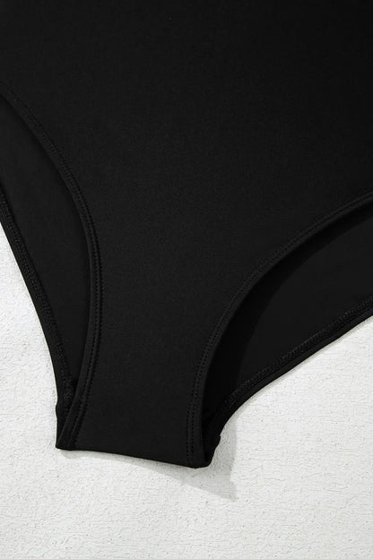 Side Tied Waist A-line One-Piece Swim Dress -