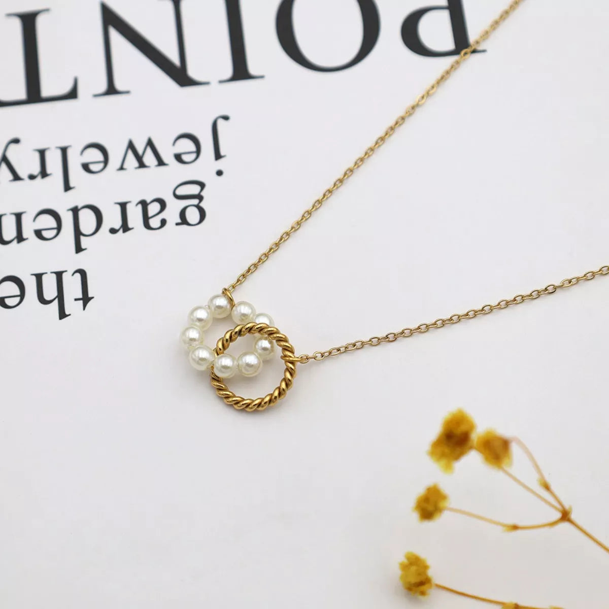 Pearl Twisted Pendant Necklace -