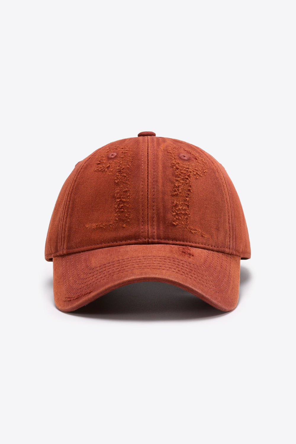 Distressed Adjustable Baseball Cap - Terracotta One Size