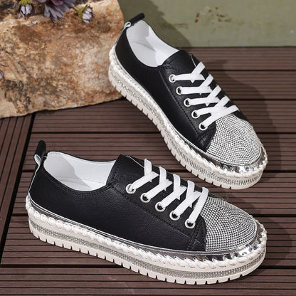 Round Toe Platform Sneakers -