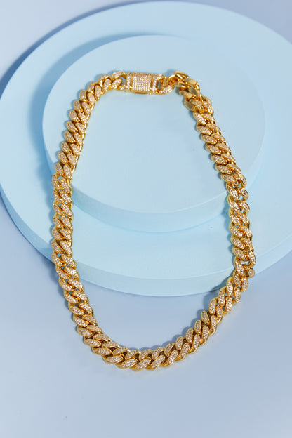 Brass Curb Chain Necklace -