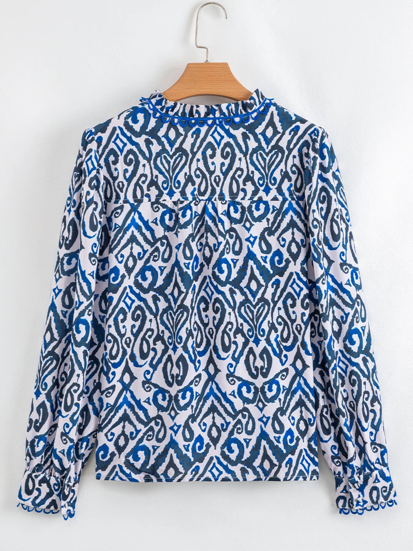 Paisley Print Long Sleeve Blouse -