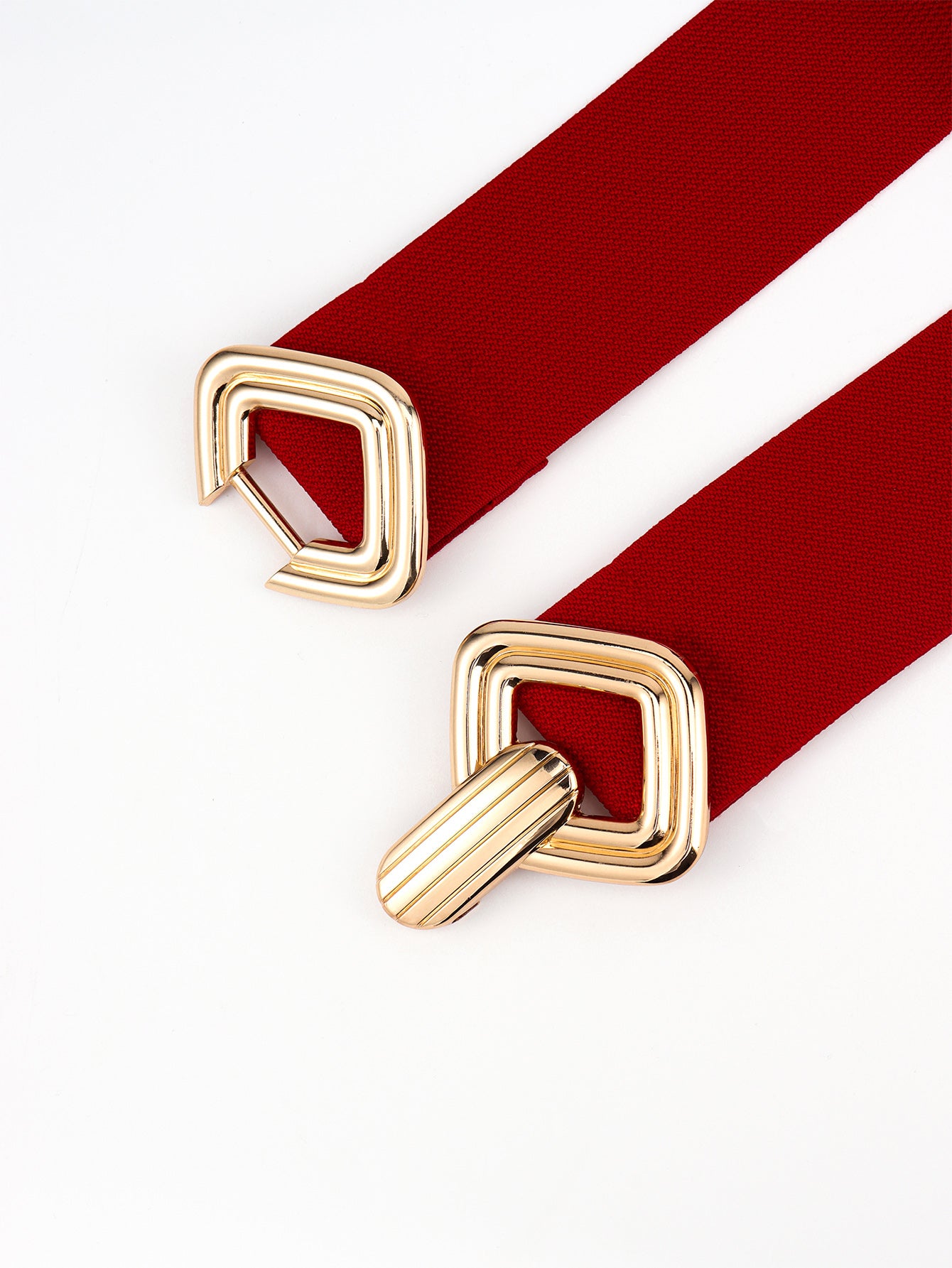 Geometric Buckle Elastic Wide Belt -