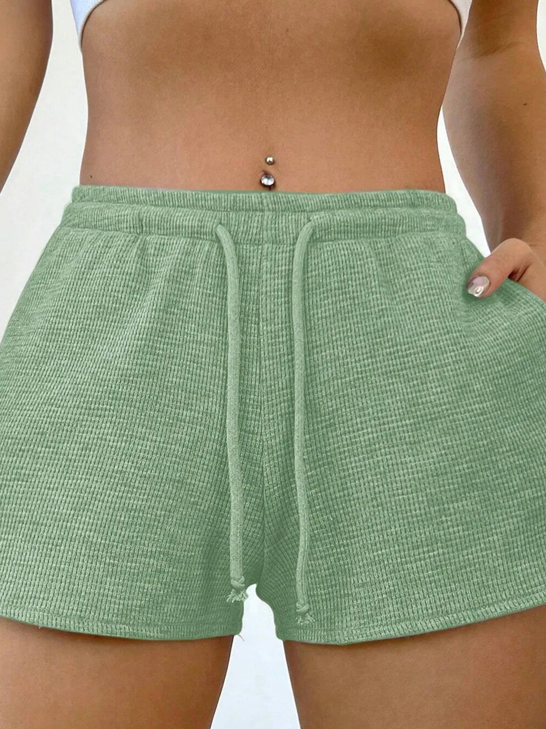 Drawstring Shorts with Pockets -