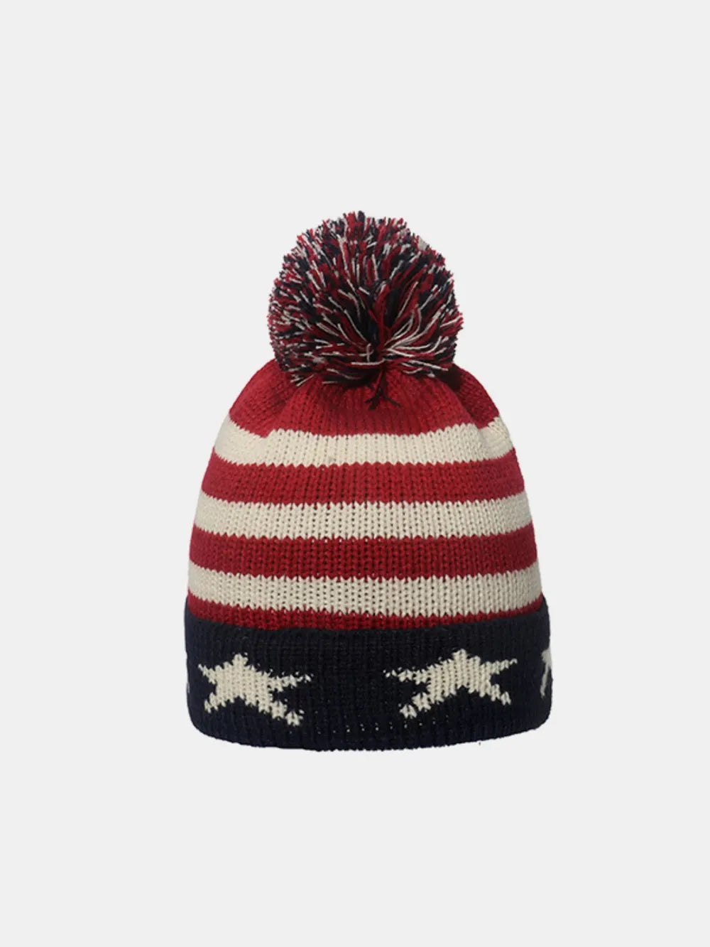 Roll Rim US Flag Knit Hat - Style B One Size