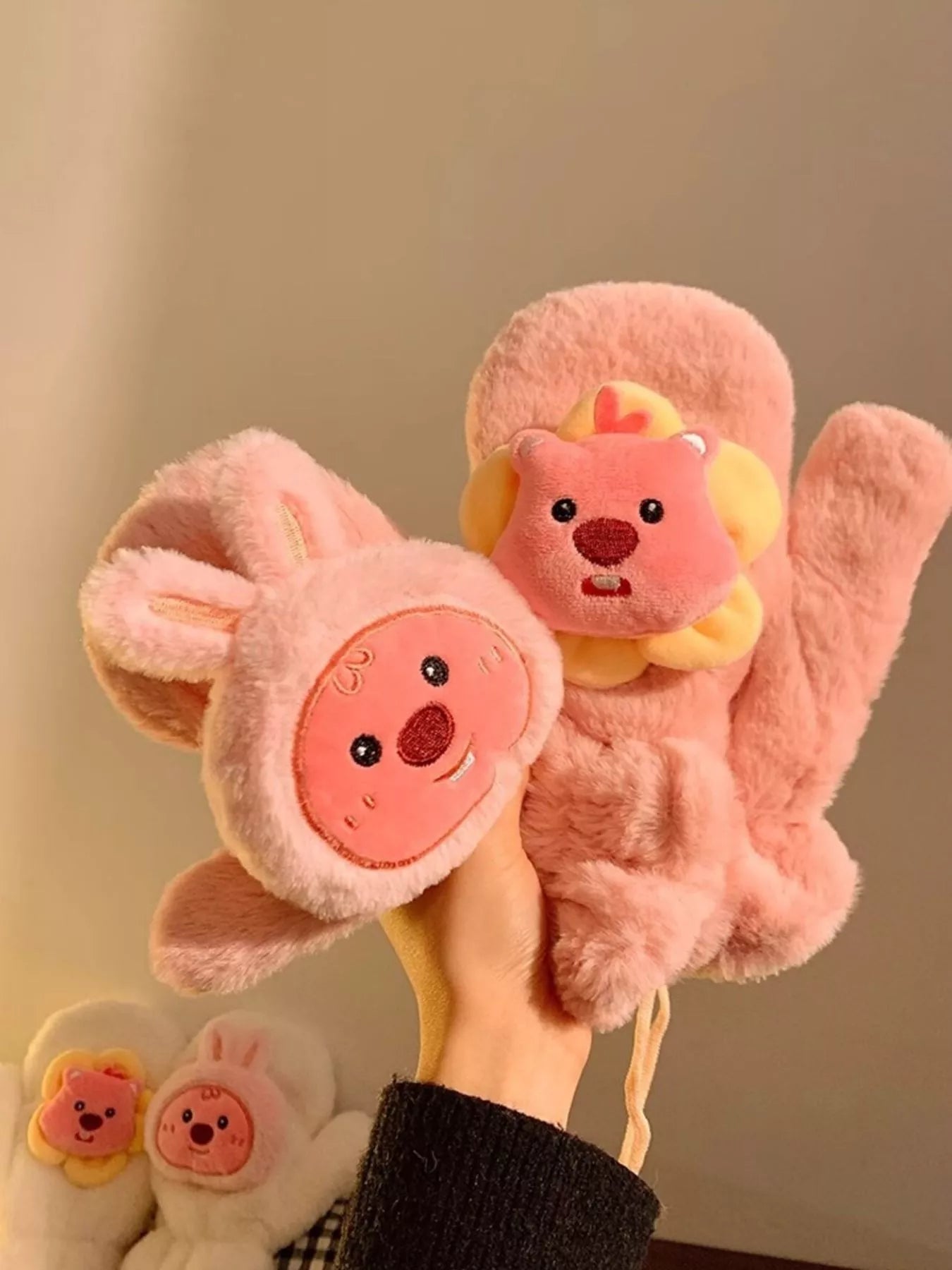 Cartoon Plush Warm Gloves -
