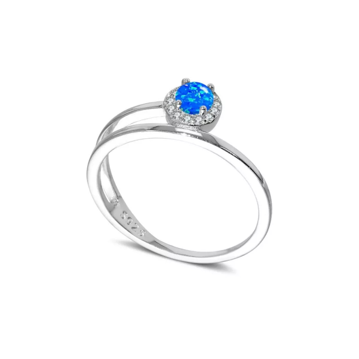 Sterling Silver Opal Ring - Silver