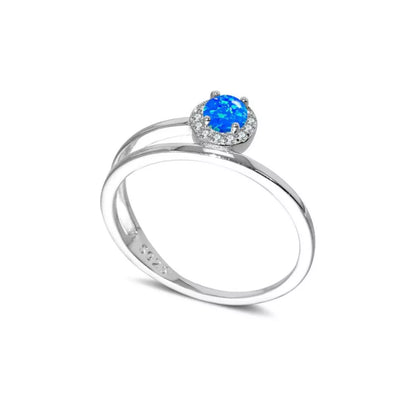 Sterling Silver Opal Ring - Silver
