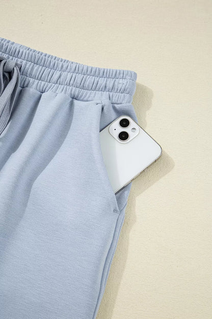 Half Zip Thumbhole Sleeve Hoodie and Pants Set -