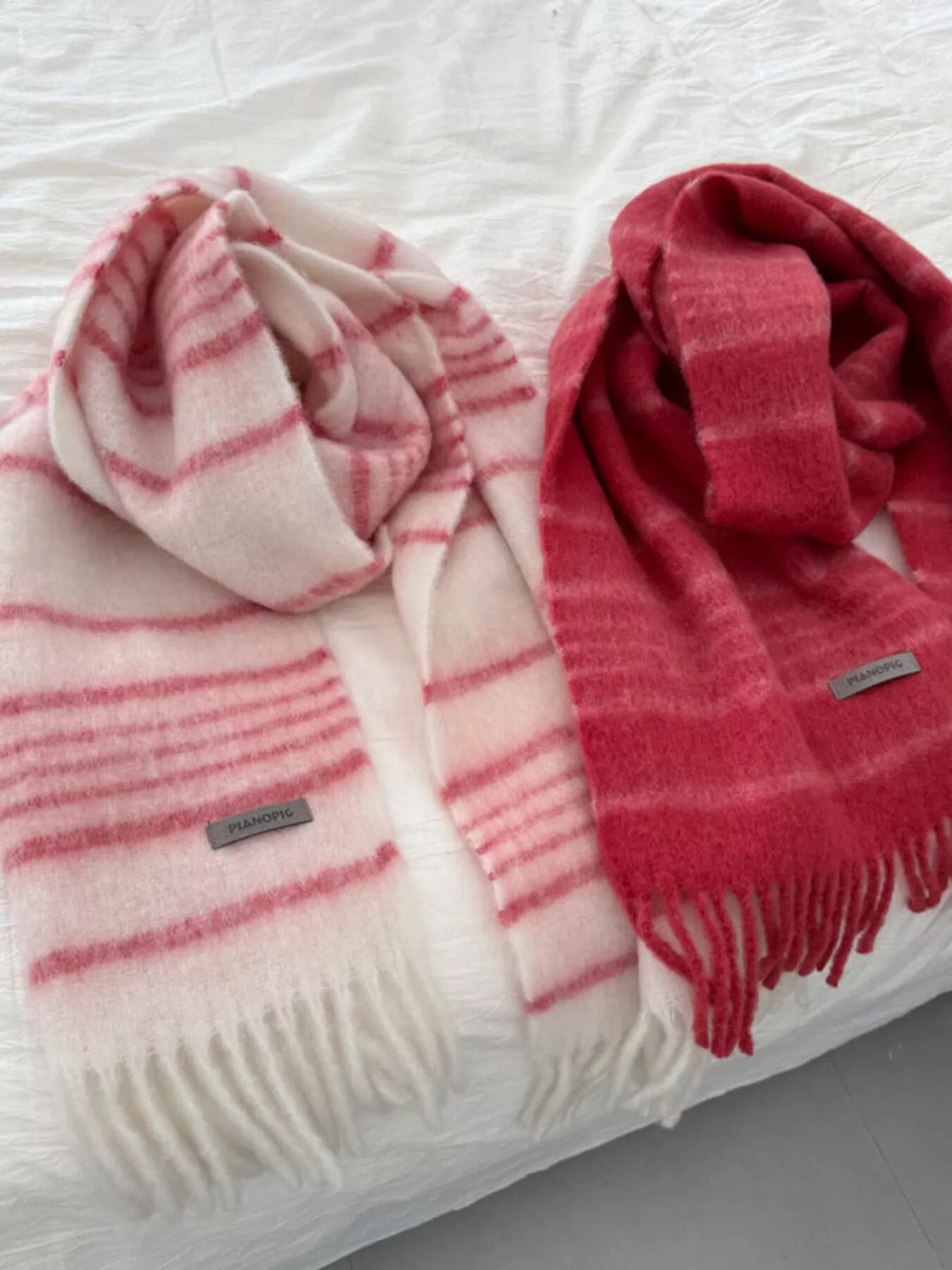 Cozy Striped Fringe Hem Scarf -