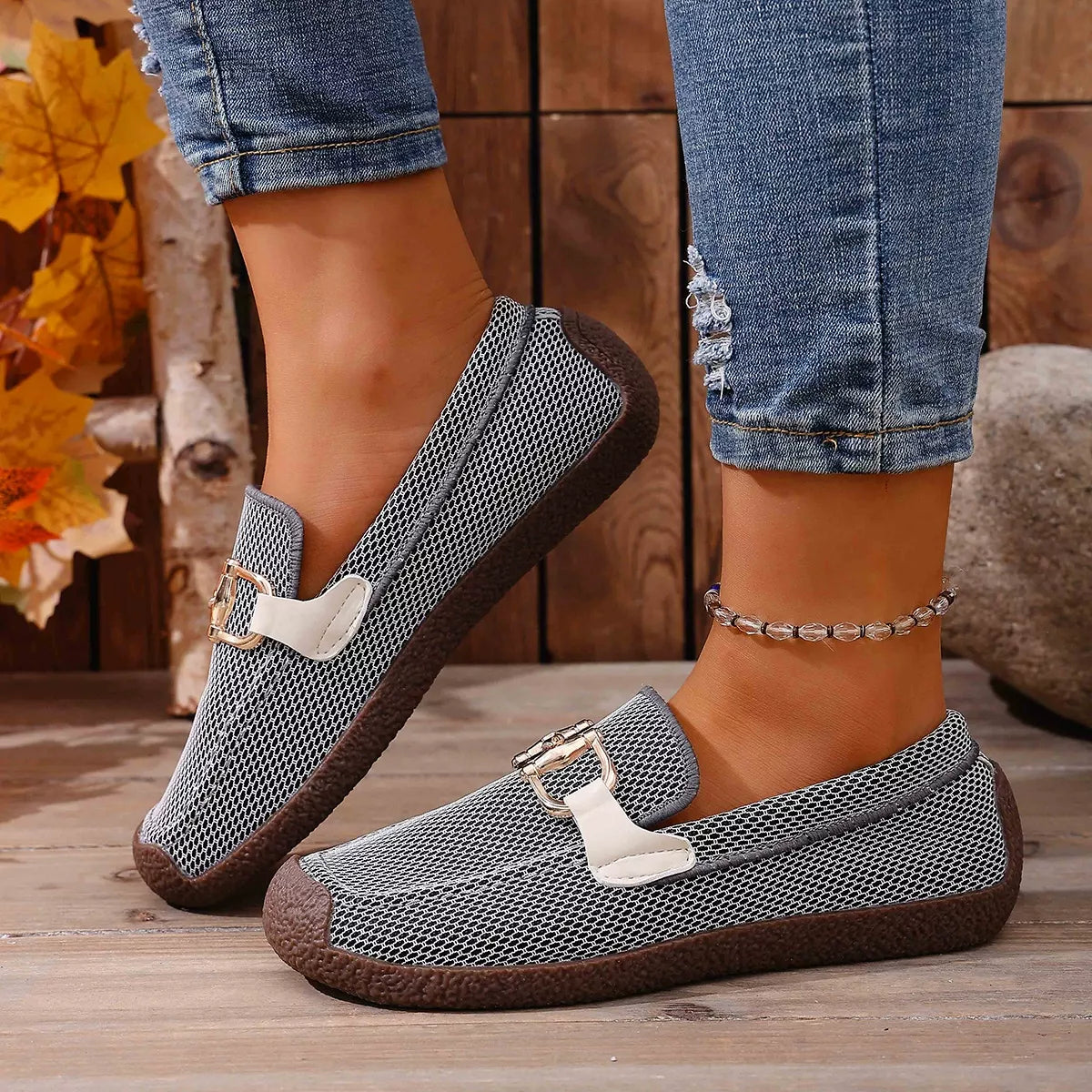 Round Toe Flat Slip-Ons -