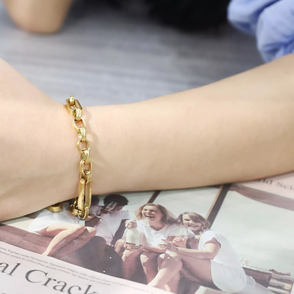 Chunky Gold Chain Link Bracelet -