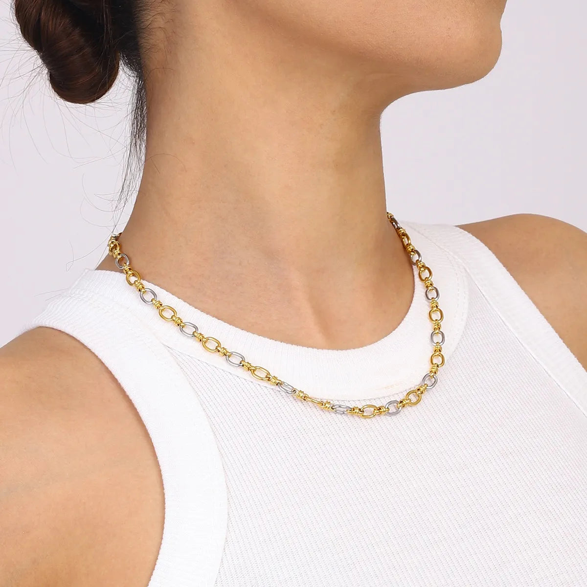 Two-Tone Chain Link Jewelry Set -