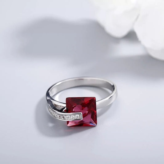 Sterling Silver Square Ring - Silver