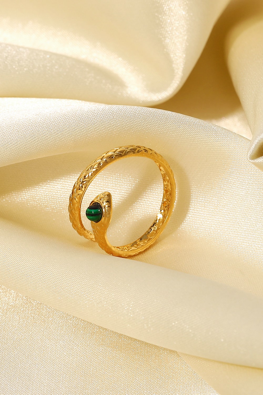 Snake Charmer Malachite Bypass Ring -