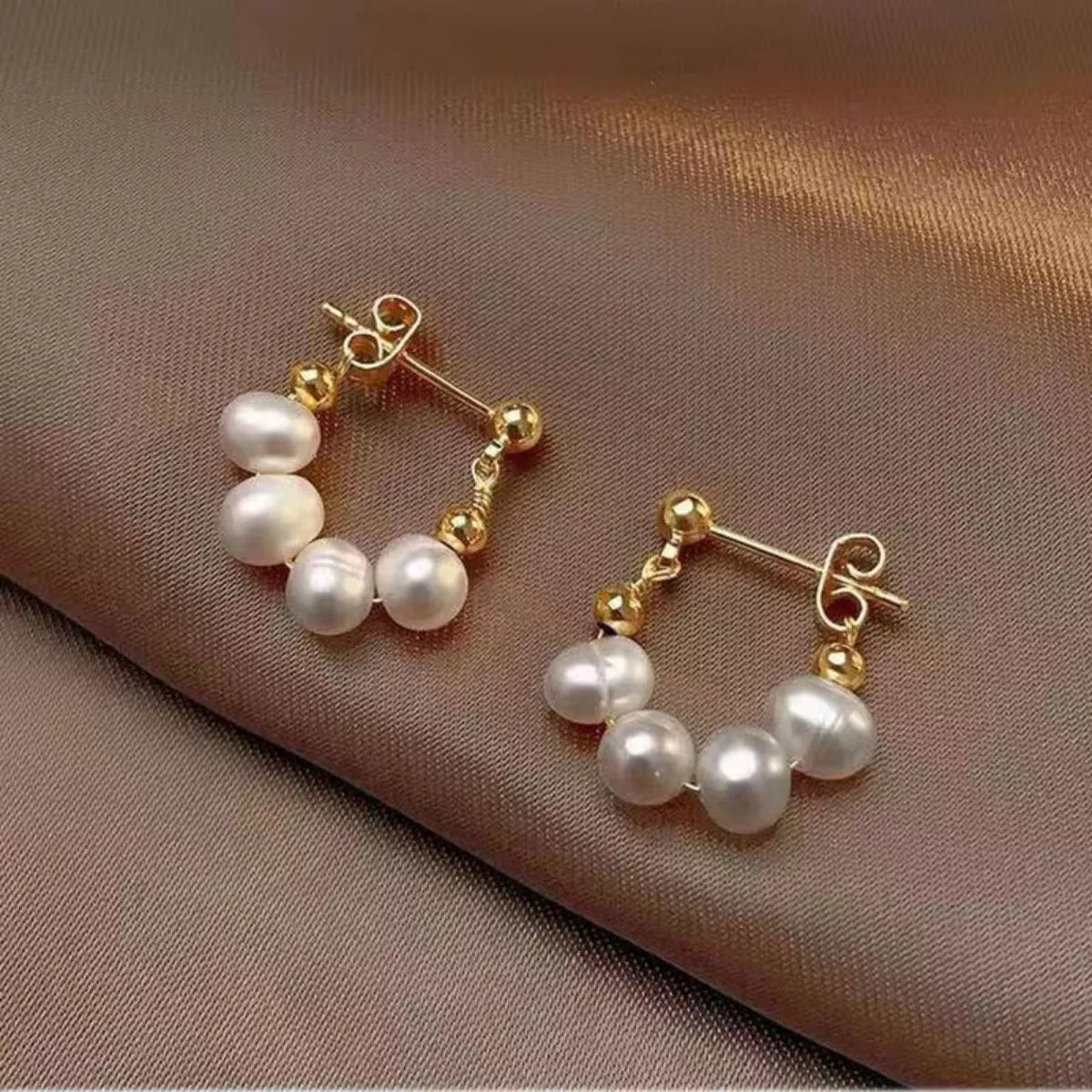 Freshwater Pearl Hoop Earrings -