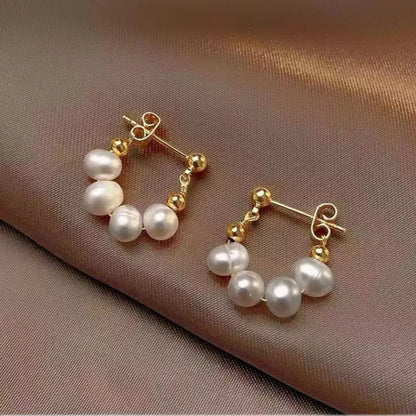 Freshwater Pearl Hoop Earrings -