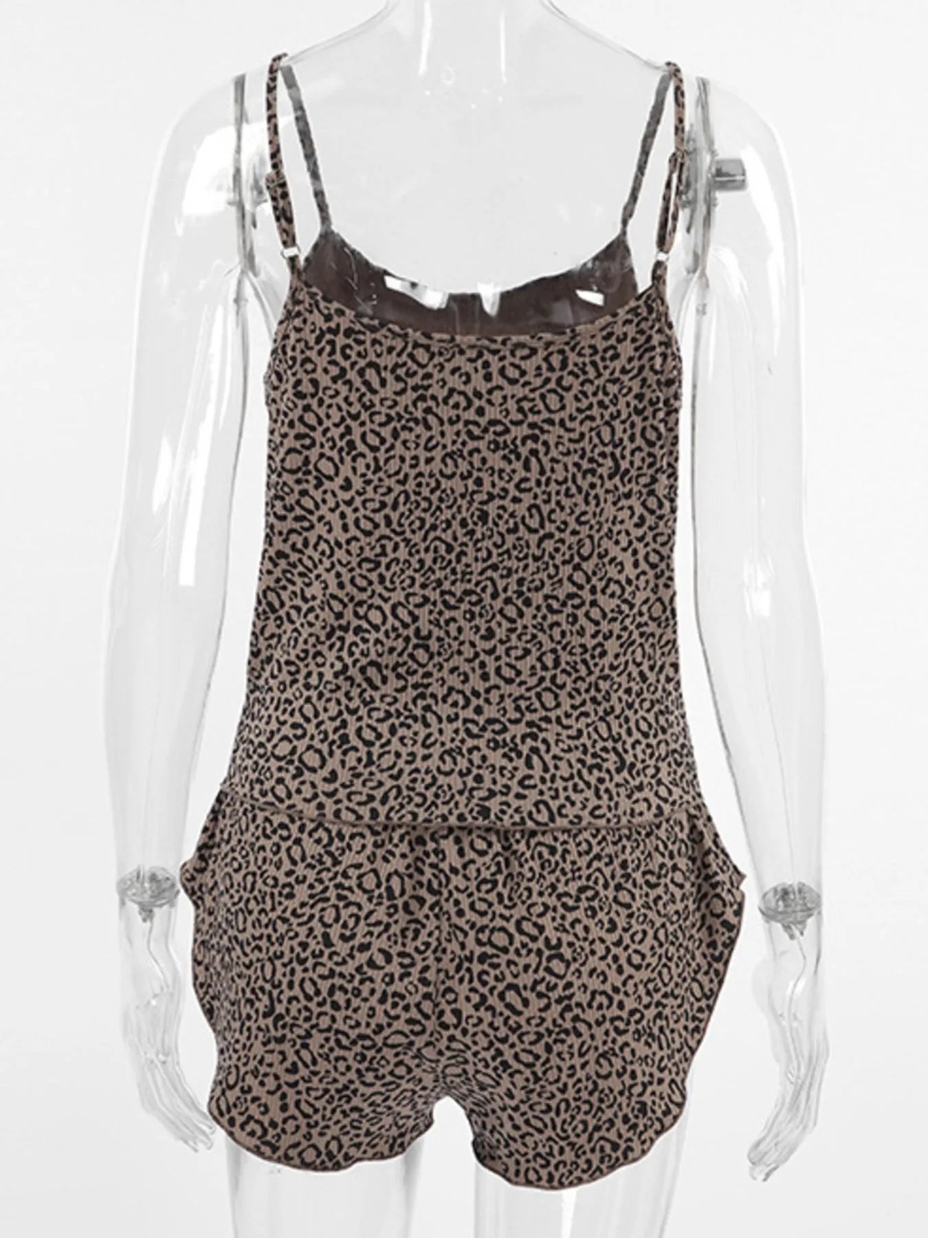 Leopard Cami Cardigan and Shorts 3-Piece Set -