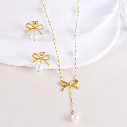 Bowknot Pearl Jewelry Set -