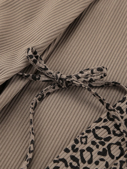 Leopard Cami Cardigan and Shorts 3-Piece Set -