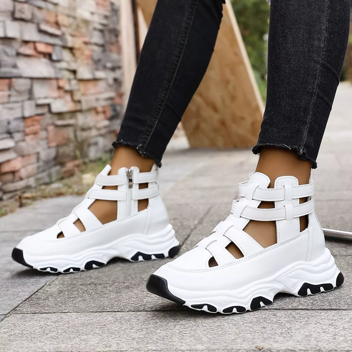 Cutout Platform Sneakers -