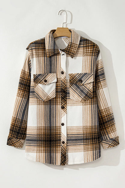 Plaid Button Up Long Sleeve Shacket -