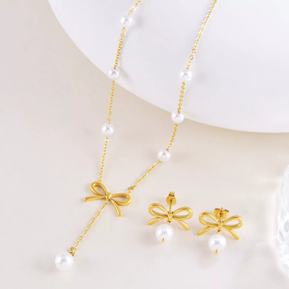 Bowknot Pearl Jewelry Set -