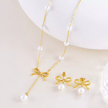 Bowknot Pearl Jewelry Set -