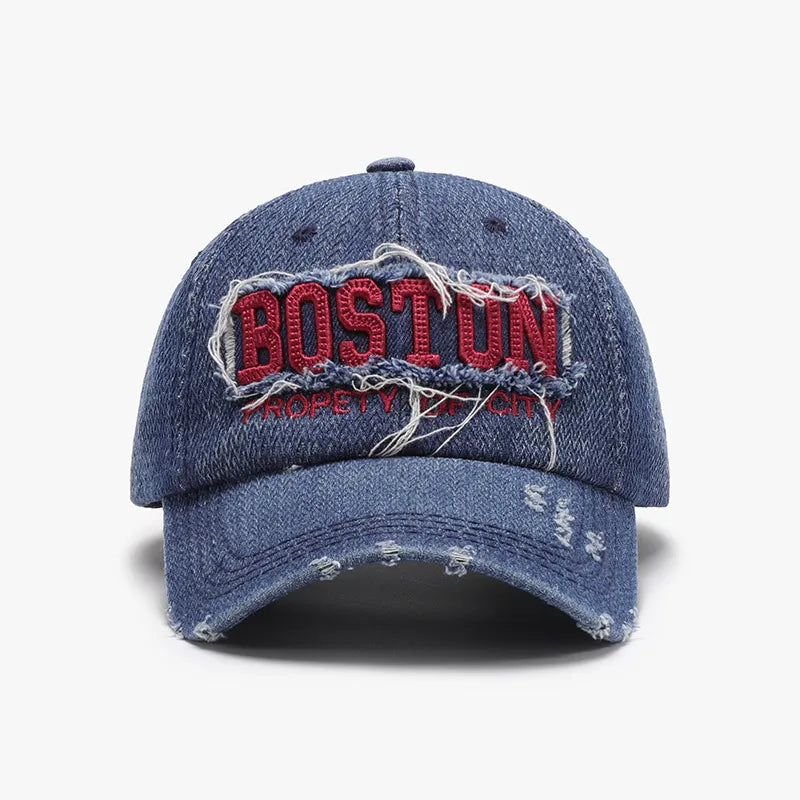 Letter Adjustable Cotton Baseball Cap - Dark One Size