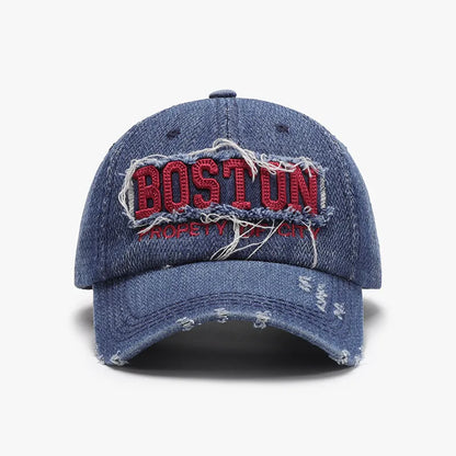 Letter Adjustable Cotton Baseball Cap - Dark One Size