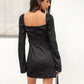 Square Neck Long Sleeve Mini Dress | AdoreStarr