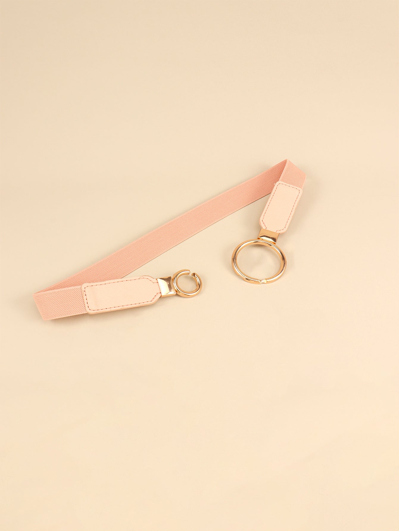 Double Ring Buckle Elastic PU Belt -