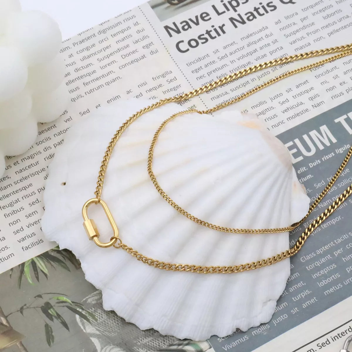 18K Gold-Plated Double Layered Necklace -