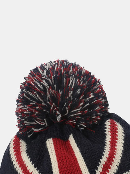 Roll Rim US Flag Knit Hat -